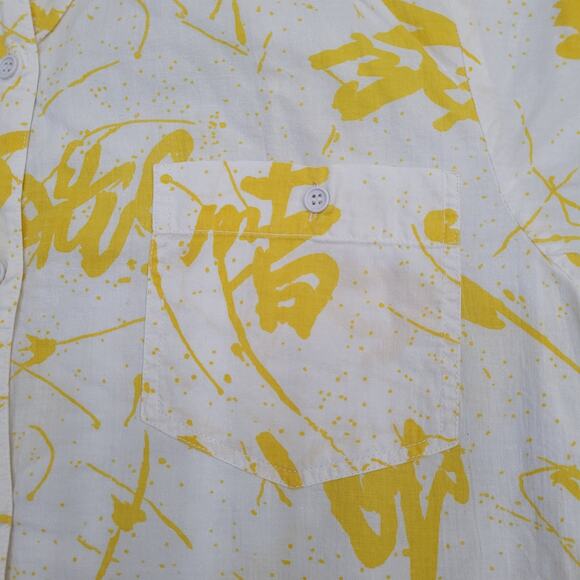Vintage Abstract AOP Button Shirt Womens Medium 22x29 Y2K - Picture 9 of 11